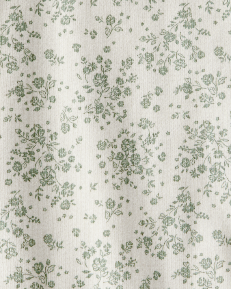 Baby Ribbed Floral Short-Sleeve Bodysuit, image 2 of 3 slides