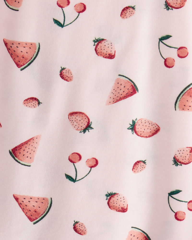 Toddler Girl Fruit Print PurelySoft 2-Piece Pajamas - Pink, image 3 of 5 slides