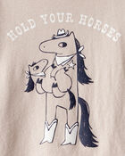 Toddler Boy Hold Your Horses Long-Sleeve Graphic Tee - Tan, image 2 of 3 slides