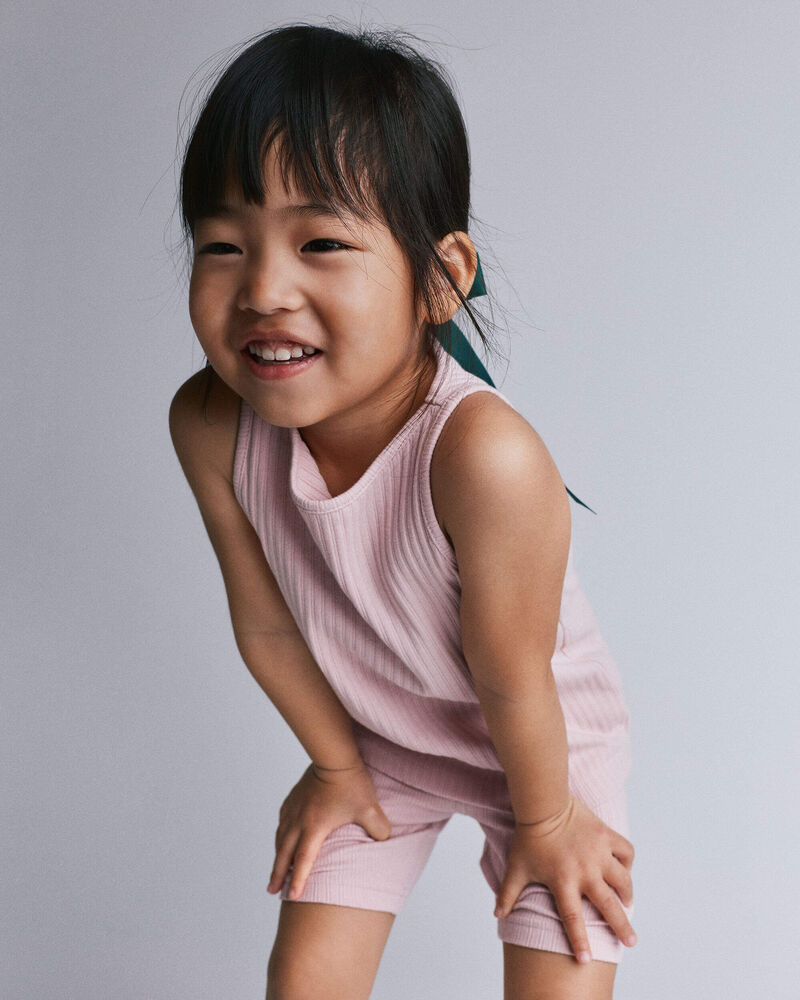 Toddler Girl Ribbed Playtime Tank Top - Light Pink, image 4 of 5 slides