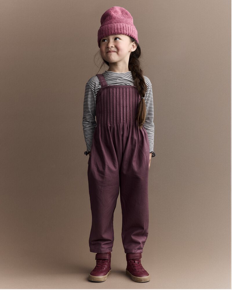 Toddler Girl Pleated Overalls - Purple, image 1 of 6 slides