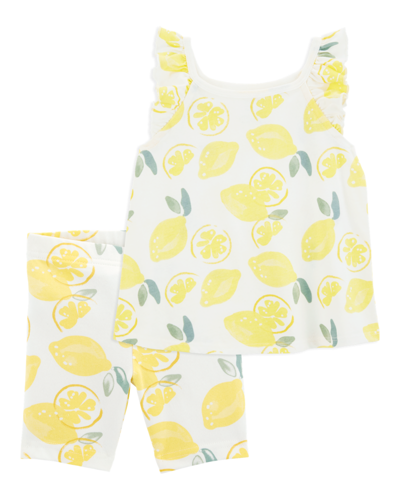 Toddler 2-Piece Lemon Tank & Bike Shorts Set - Yellow/White
, image 1 of 8 slides