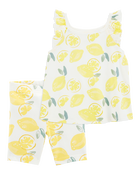 Toddler 2-Piece Lemon Tank & Bike Shorts Set - Yellow/White
, image 1 of 8 slides