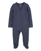 Baby Boy Zip-Up PurelySoft Sleep & Play Pajamas - Navy, image 1 of 6 slides