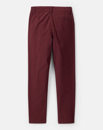 Boys Flat Front Fashion Pants - Red, 