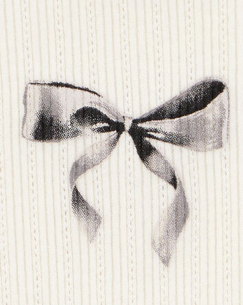 Kid Bow Pointelle Baby Tee - White, 