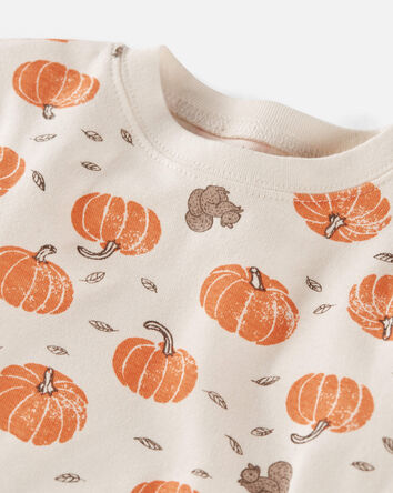 Toddler Organic Cotton Pajamas in Harvest Pumpkins Print, 