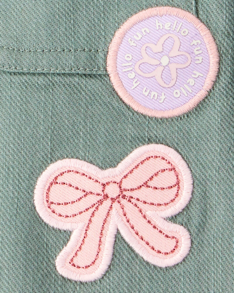 Baby Girl Patchwork Cotton Long-Sleeve Utility Fashion Jacket - Green, image 3 of 4 slides