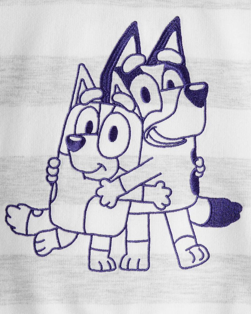 Baby Bluey Striped French Terry Pullover - Grey, image 3 of 3 slides