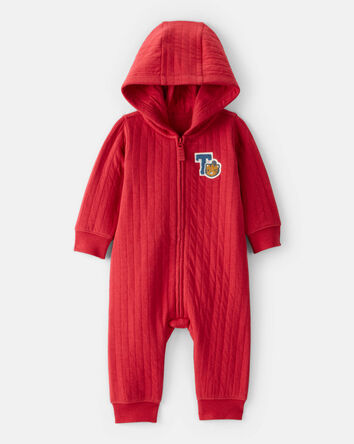 Baby Boy Tiger Quilted Long-Sleeve Jumpsuit - Red, 