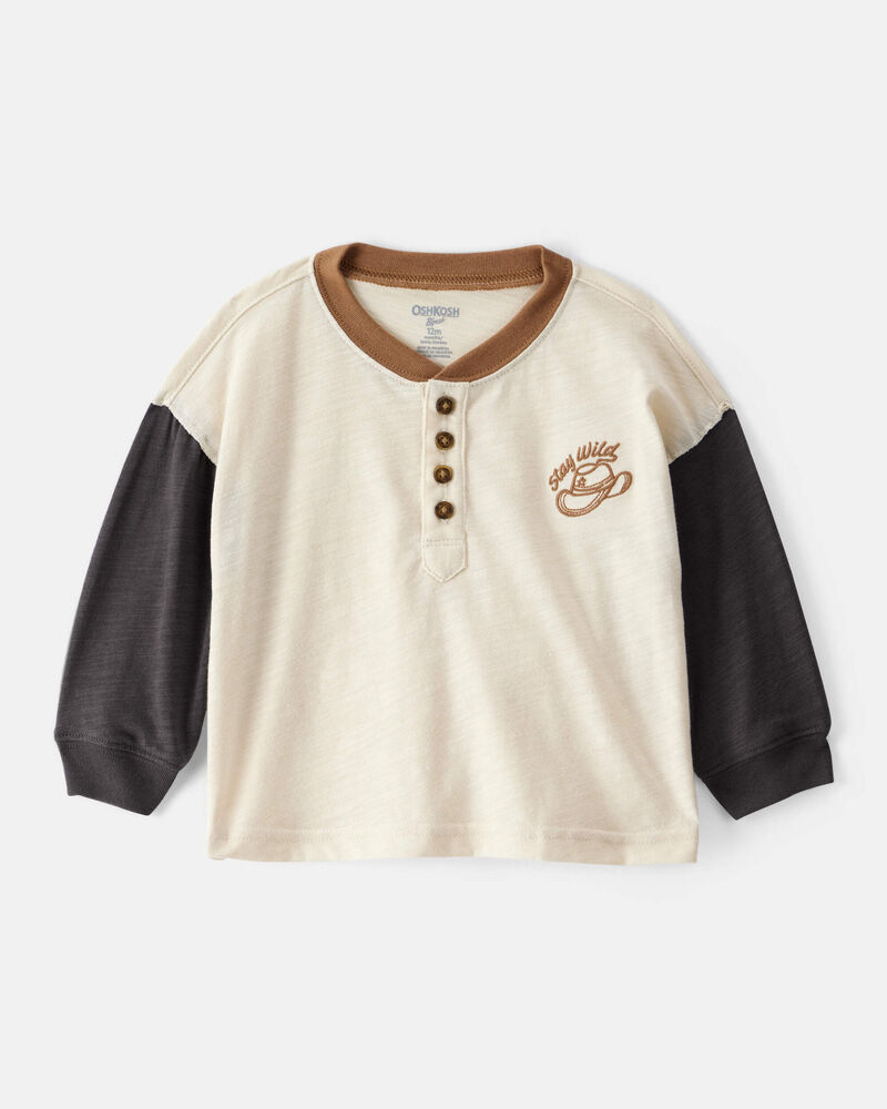 Baby Boy Stay Wild Henley Top, image 1 of 4 slides