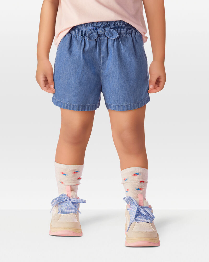 Toddler 2-Piece Flamingo Ribbed Tank Top & Chambray Shorts Set - Pink/Blue
, image 8 of 9 slides