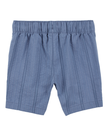 Baby Seersucker Drawstring Shorts - Blue, 