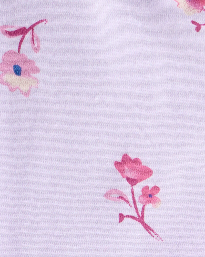 Baby Girl 2-Piece Floral Long-Sleeve Top & Flared Leggings Set - Purple, image 5 of 5 slides