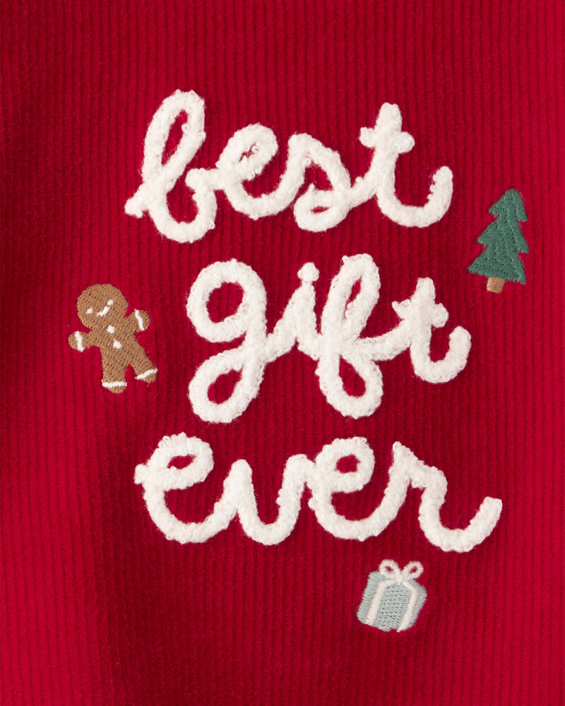 Baby 2-Piece Best Gift Ever Holiday Sweater & Pant Set - Red, image 5 of 6 slides