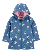 Baby Girl Color Changing Rain Jacket - Navy, image 1 of 6 slides