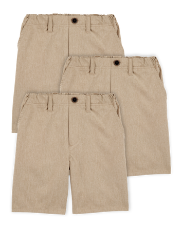 Kid 3-Pack Active Pull-On Uniform Shorts - Khaki, 