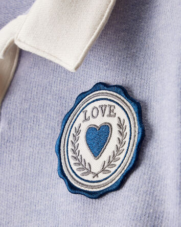 Girls 2-Piece French Terry Long-Sleeve Tee & Pant Set - Blue, 