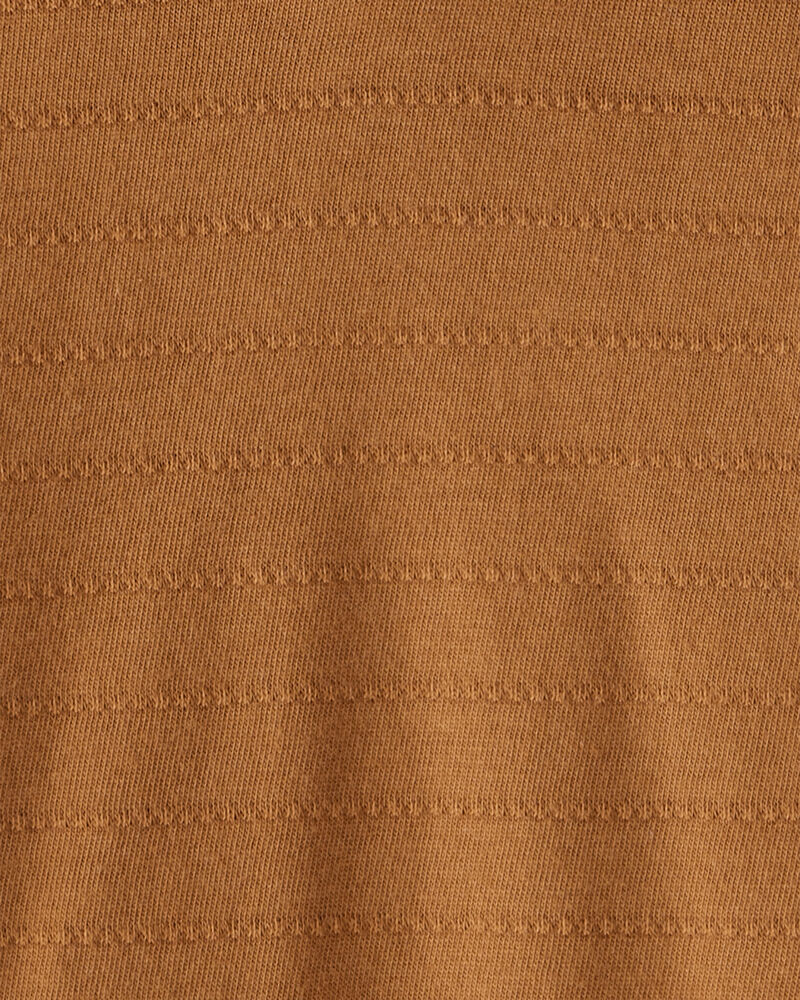 Baby Boy Cotton Long-Sleeve Hooded Top - Brown, image 3 of 4 slides