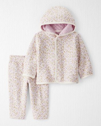 Baby Girl 2-Piece Cardigan & Pants Set Made with Organic Cotton in Botanic Muse Print, 