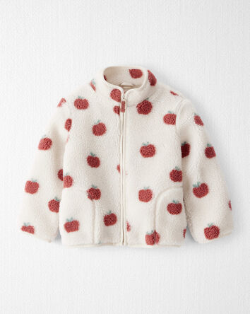 Toddler Recycled Sherpa Jacket in Apple Print, 