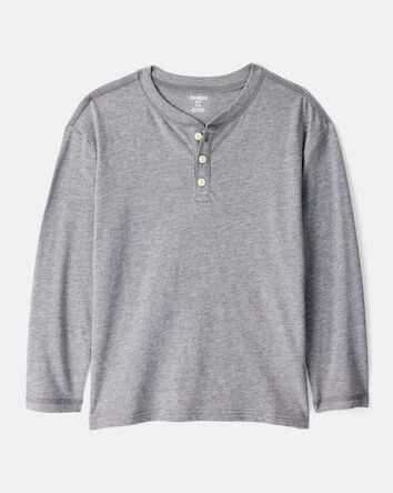 Boys Long-Sleeve Henley - Grey, 