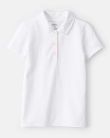 Kid Pique Uniform Polo Shirt - White, 