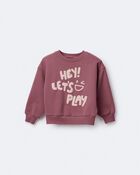 Toddler 'Hey! Let's Play' Dolman-Sleeve Sweatshirt - Burgundy, image 2 of 7 slides