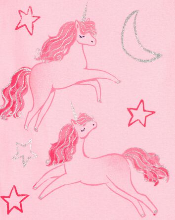 Toddler Girl 4-Piece Unicorn Cotton Pajamas, 