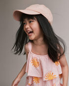 Toddler Girl Off Shoulder Flowy Top in Sunny Life Print - Light Pink, image 3 of 6 slides