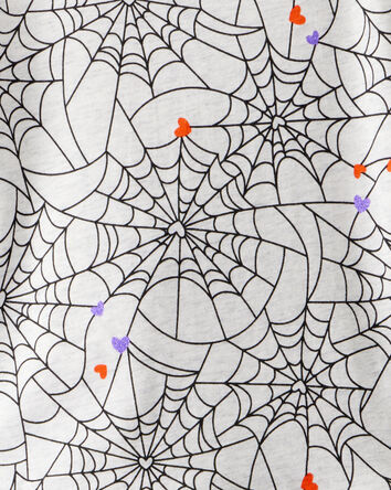 Toddler Halloween Spiderwebs Long-Sleeve Tee - White/Black, 