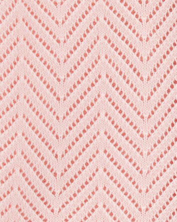 Baby Girl Pointelle Button-Front Sweater Knit Cardigan - Pink, 