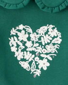 Toddler Girl Heart Long-Sleeve Pullover Sweatshirt - Green, image 3 of 4 slides