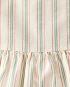 Baby Striped Sunsuit Made with Organic Cotton and Linen Blend, image 3 of 5 slides