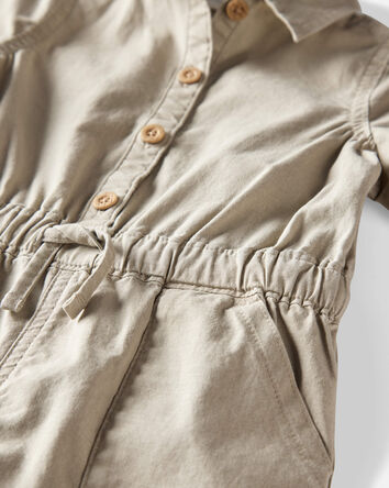 Toddler Romper Made With Organic Cotton Linen, 