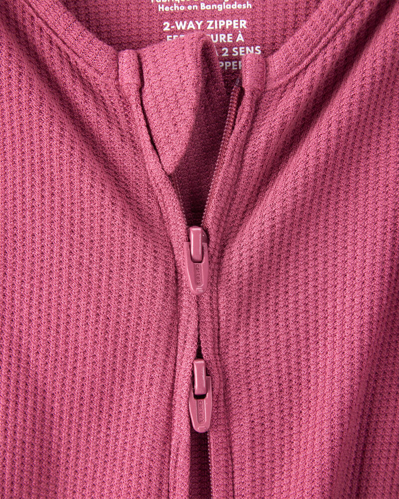 Baby Girl PurelySoft Long-Sleeve Sleep & Play Pajamas - Burgundy, image 6 of 8 slides