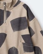 Toddler Boy Quarter-Zip Sweatshirt with Shapes - Khaki, image 6 of 6 slides