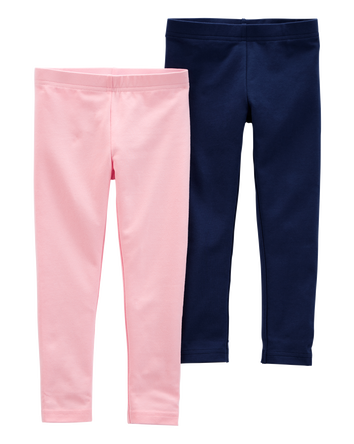 Baby Girl 2-Pack Cotton Stretch Leggings, 