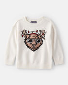 Toddler Boy Christmas Bear Sweater - Cream, image 1 of 3 slides