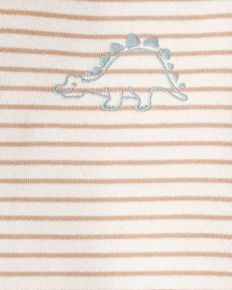 Toddler Boy 2-Piece Dinosaur Hoodie & Pant Set - Cream/Brown, image 4 of 7 slides