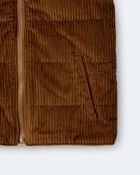 Toddler Zip-Up Corduroy Puffer Vest - Cinnamon, image 7 of 7 slides