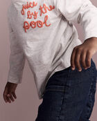 Toddler 'Juice By The Pool' Long-Sleeve Relaxed Graphic Tee - Heather Grey, image 5 of 6 slides
