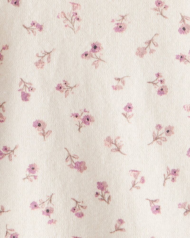 Baby Girl Floral Cotton Long-Sleeve Tee & Pant Set - White, image 2 of 3 slides