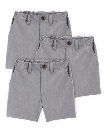 Toddler 3-Pack Active Pull-On Uniform Shorts - Grey, 