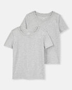 Boys 2-Pack Short-Sleeve Undershirts - Gray, image 1 of 2 slides