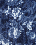 Baby Iconic Denim Floral Shortalls - Blue, image 3 of 4 slides