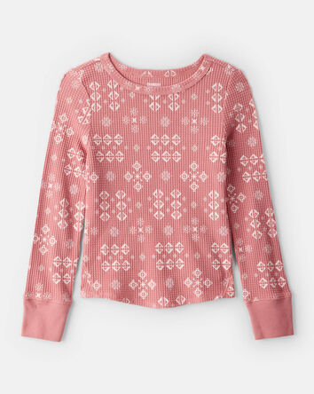 Girls Printed Long-Sleeve Graphic Tee - Pink, 