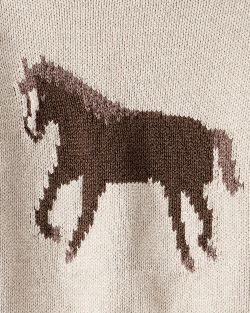 Baby Organic Cotton Horse Sweater Knit, image 3 of 4 slides
