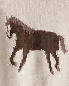 Baby Organic Cotton Horse Sweater Knit, image 3 of 4 slides
