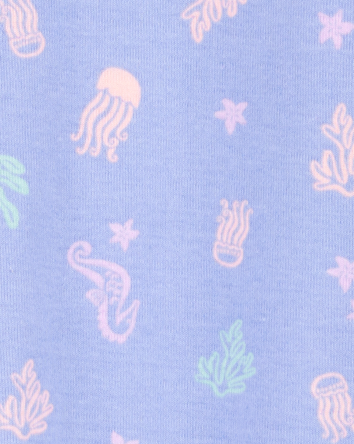 Toddler Girl 1-Piece Jellyfish 100% Snug Fit Cotton Footie Pajamas - Purple, 